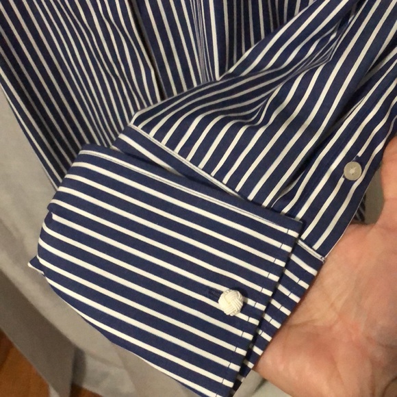Wmns Ralph Lauren Dress Shirt-Blue & White-Sz M-Cotton - Picture 5 of 15